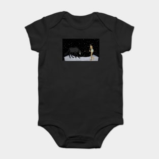 300 (young leonidas vs the wolf) (painted) Baby Bodysuit
